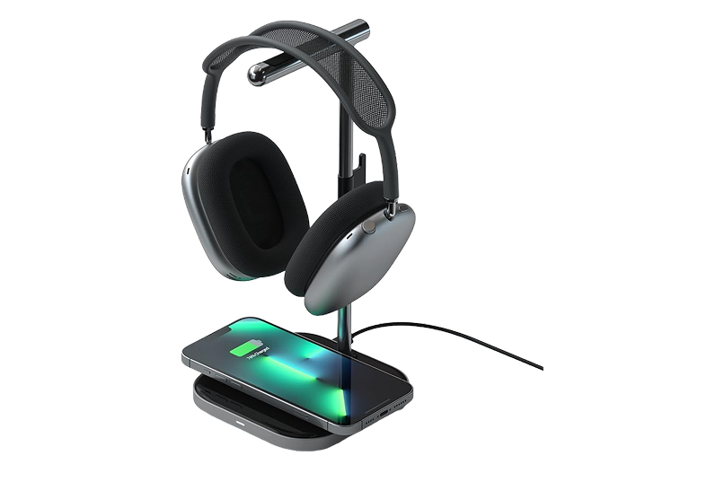 2-in-1 Headphone Stand with Wireless Charger media 1