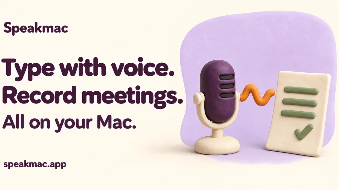 Speakmac turning speech into text in a Mac app with the fn key